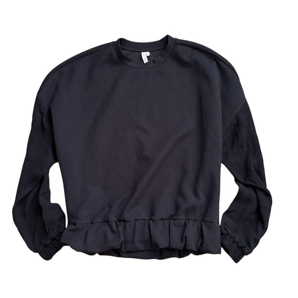 Women’s XS/34‎ & Other Stories Black Ruffle Hem Pullover Sweatshirt